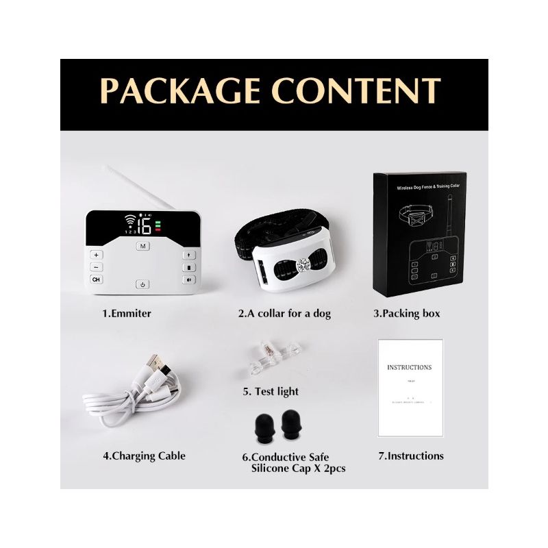 Chytrý 2v1 Bezdrátový ohradník pro psy a Vzdálený výcvikový obojek – Zabezpečení & Výcvik štěňat
