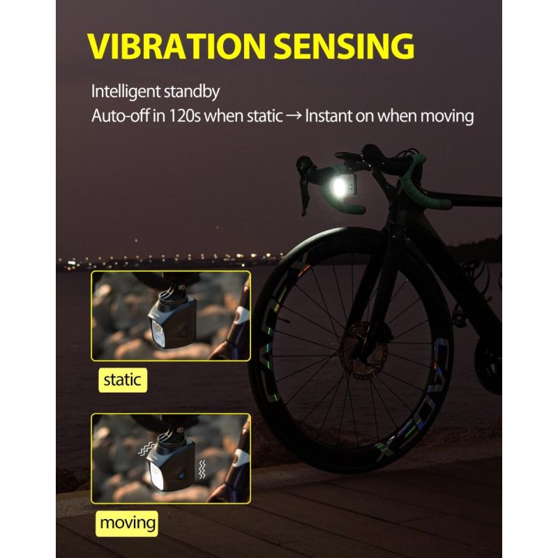 TOWILD DL1700: 1900 lumenů USB dobíjecí světlo na kolo, voděodolné pro noční jízdu.