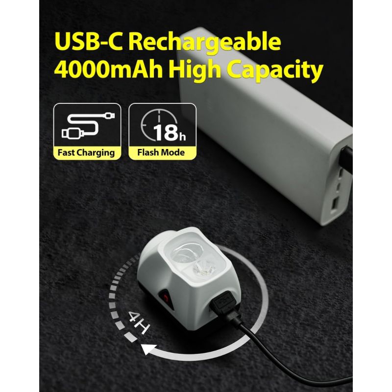 TOWILD DL1700: 1900 lumenů USB dobíjecí světlo na kolo, voděodolné pro noční jízdu.