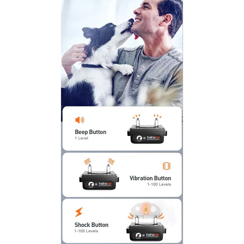 1000m Elektrický Výcvikový Obojek pro Psy, Vodotěsný Nabíjecí Obojek s Dálkovým Ovládáním pro Venkovní Výcvik