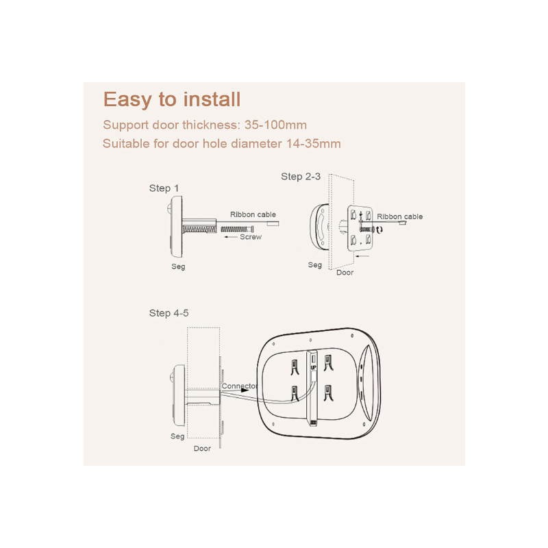Digitální dveřní kukátko kamera se zvonkem – 2,8