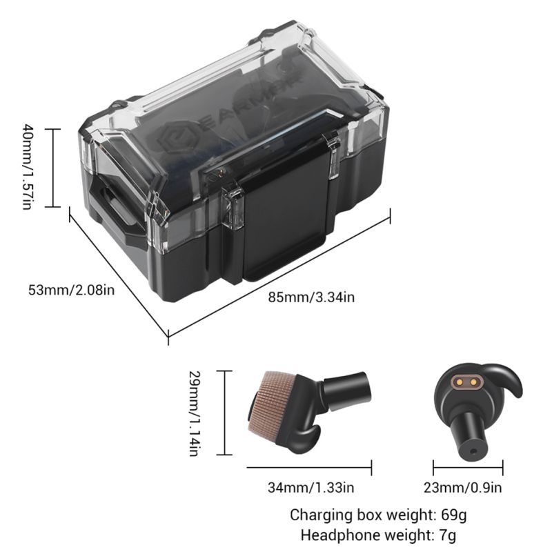 EARMOR M20 Taktická Elektronická Sluchátka s Pokročilým Potlačením Hluku pro Vymáhání Zákona – Ochrana Sluchu Vysoký Hluk