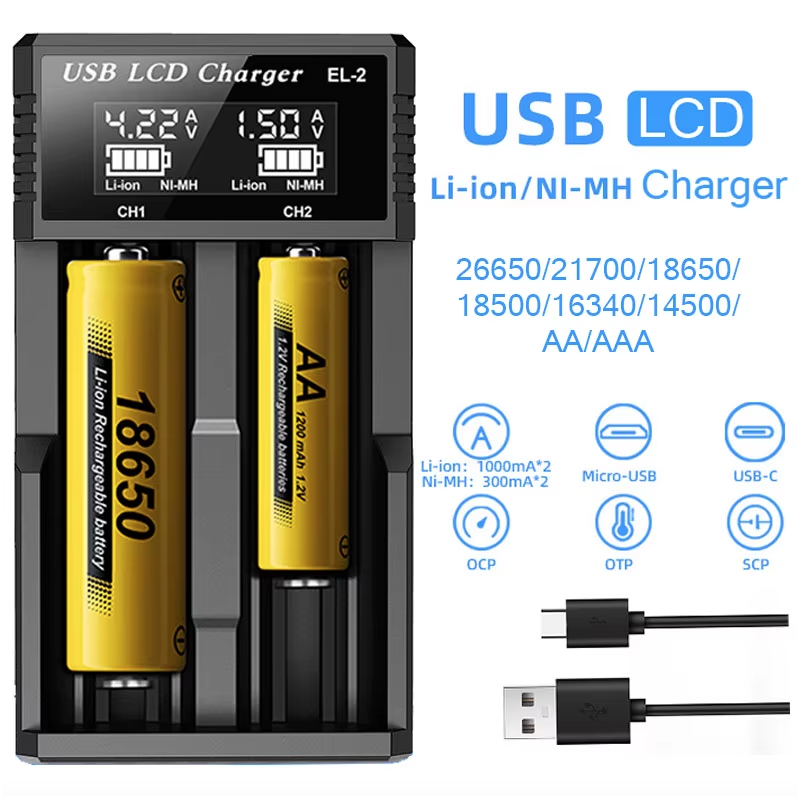 Inteligentní USB LCD Nabíječka pro 18650 3.7V, AA AAA Baterie | Bezpečné & Efektivní Dobíjení