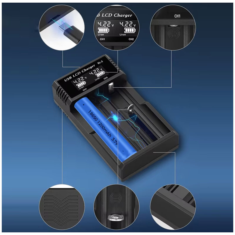 Inteligentní USB LCD Nabíječka pro 18650 3.7V, AA AAA Baterie | Bezpečné & Efektivní Dobíjení