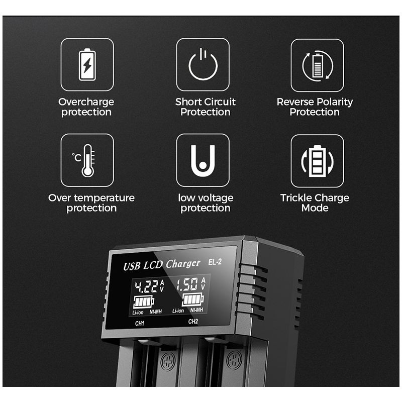 Inteligentní USB LCD Nabíječka pro 18650 3.7V, AA AAA Baterie | Bezpečné & Efektivní Dobíjení