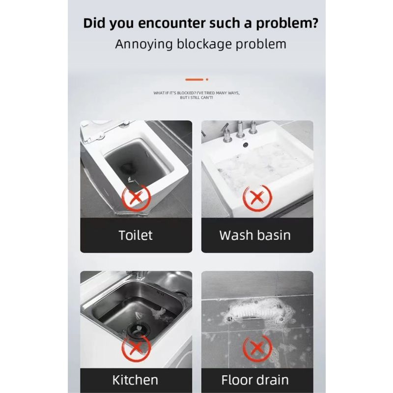 Pipe Unblocker Elektrické Nářadí na Kanalizace – Profesionální Čistič Odpadů z Nerezové Oceli & TPE!