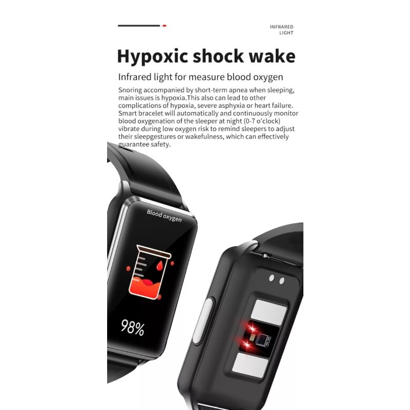 EP02 Chytré hodinky pro měření krevní glukózy, EKG, HRV, srdečního tepu a teploty, 1,57