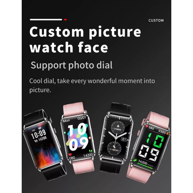 EP02 Chytré hodinky pro měření krevní glukózy, EKG, HRV, srdečního tepu a teploty, 1,57