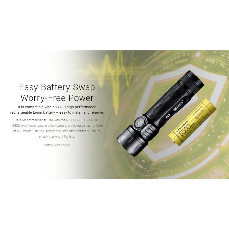 Nitecore EX7 6000lm USB-C dobíjecí LED svítilna | Výkonná pro outdoor, kempování a turistiku