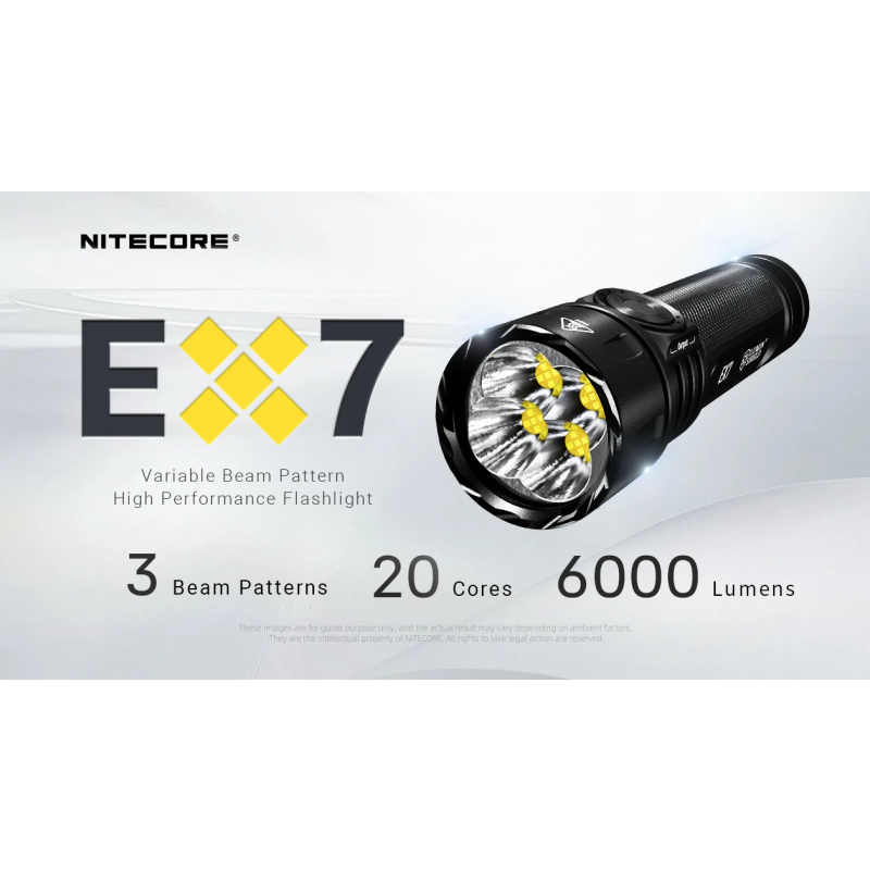 Nitecore EX7 6000lm USB-C dobíjecí LED svítilna | Výkonná pro outdoor, kempování a turistiku