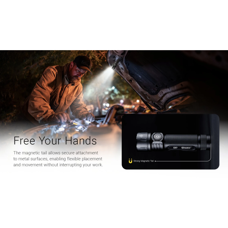 Nitecore EX7 6000lm USB-C dobíjecí LED svítilna | Výkonná pro outdoor, kempování a turistiku