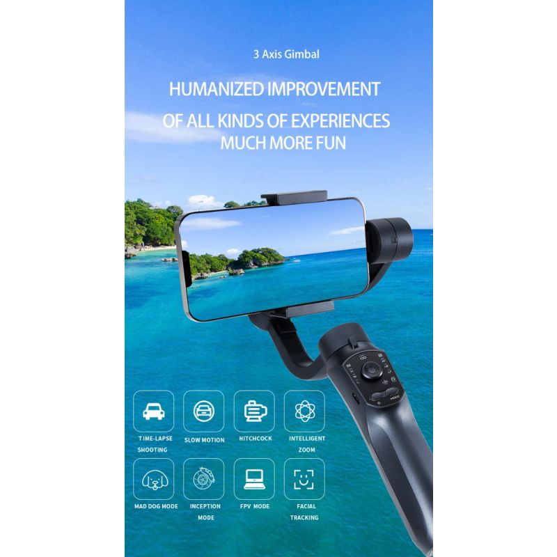 F10 Pro Stabilizátor: 3-osý Gimbal pro Telefon | Plynulá Videa s Android/iPhone | Snadné Natáčení Vlogů!