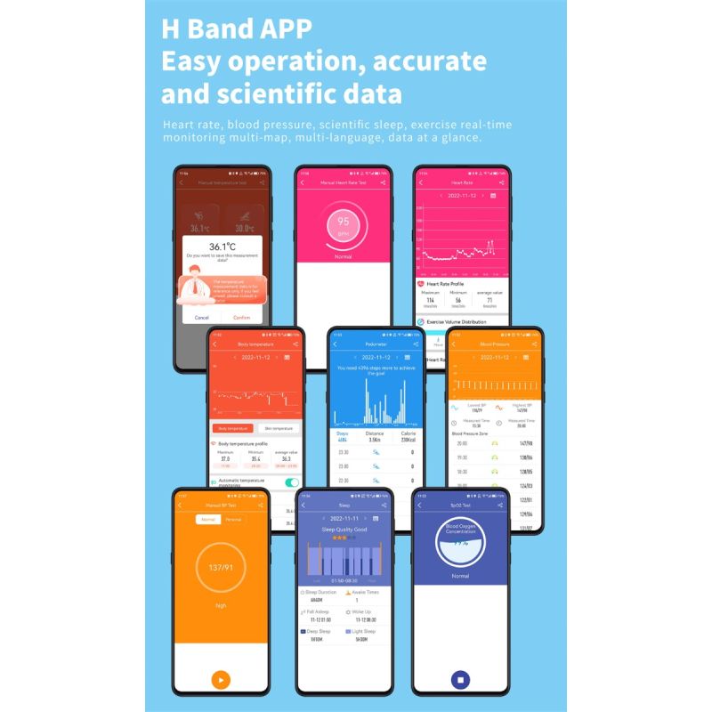 Chytré hodinky F57L s monitorem cukru, tlaku, tepu a teploty | Sportovní monitor 1.91