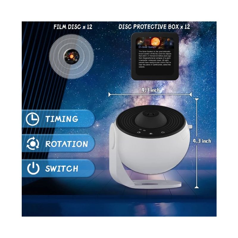 Noční světlo Galaxy Projector | 360° Otočná lampa | HD Projekce pro děti i dospělé | Magická atmosféra