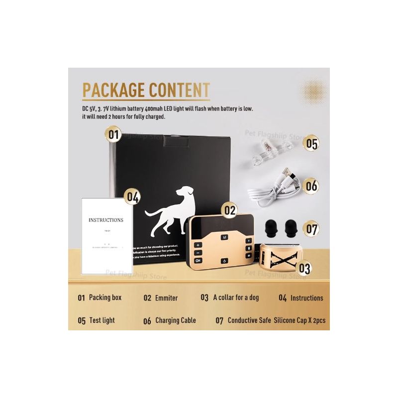 Bezdrátový elektronický plot a výcvikový obojek pro psy 2v1 | Bezpečí mazlíčků a trénink s nastavitelným dosahem