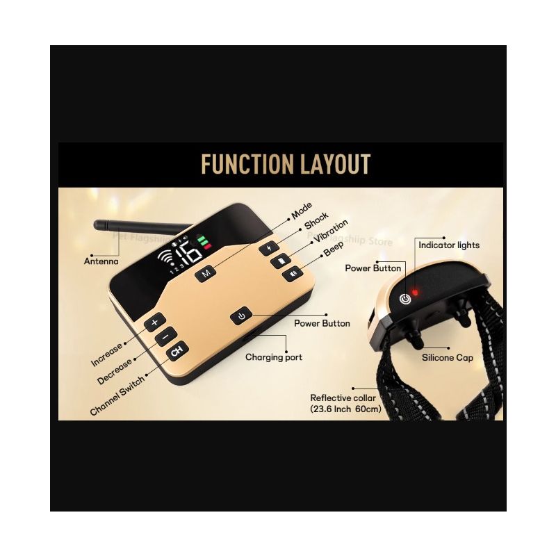Bezdrátový elektronický plot a výcvikový obojek pro psy 2v1 | Bezpečí mazlíčků a trénink s nastavitelným dosahem