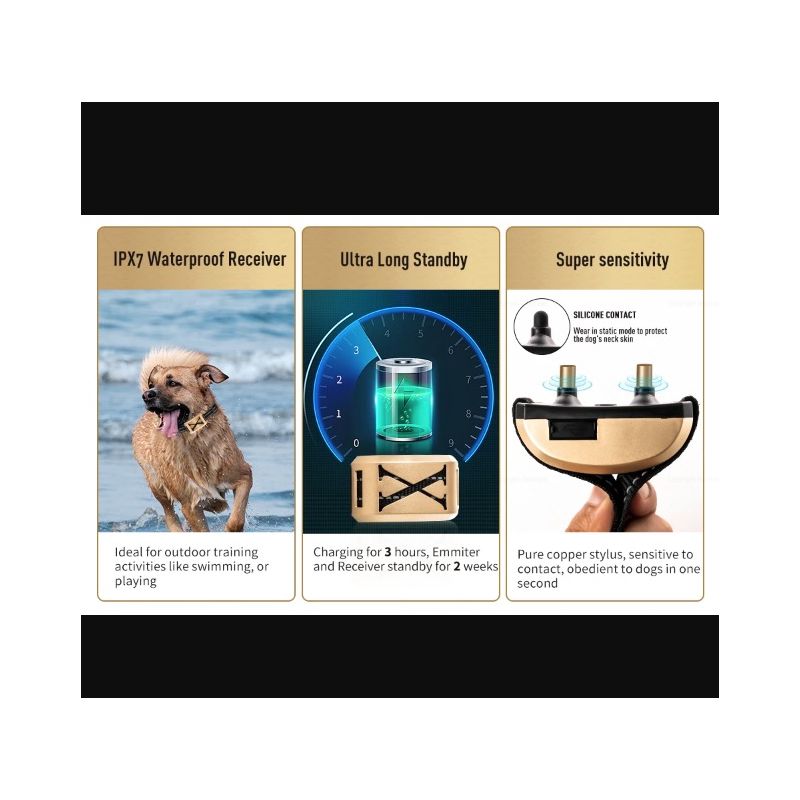 Bezdrátový elektronický plot a výcvikový obojek pro psy 2v1 | Bezpečí mazlíčků a trénink s nastavitelným dosahem