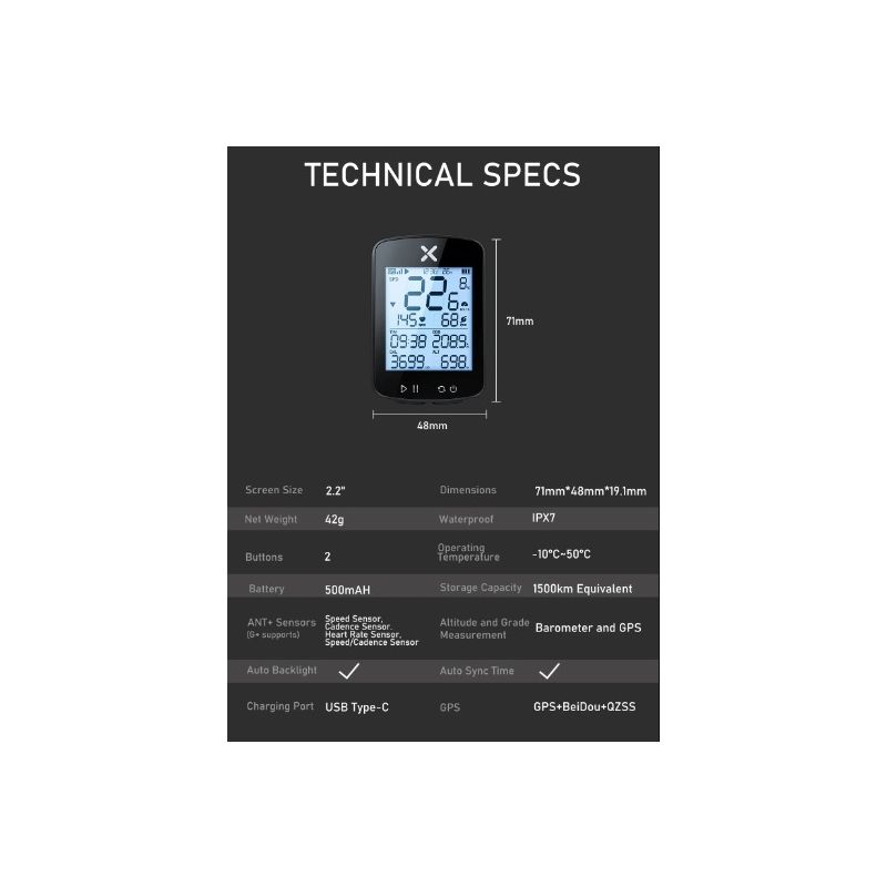 **XOSS G+ G2 GPS Cyklistický Počítač: Bezdrátový Rychloměr a Sledování Kondice pro Datově Řízenou Cyklistiku.**
