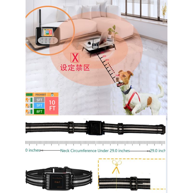 Bezdrátový elektronický systém oplocení pro psy s radarem a nastavitelným výcvikem štěkání pro svobodu vašeho mazlíčka.