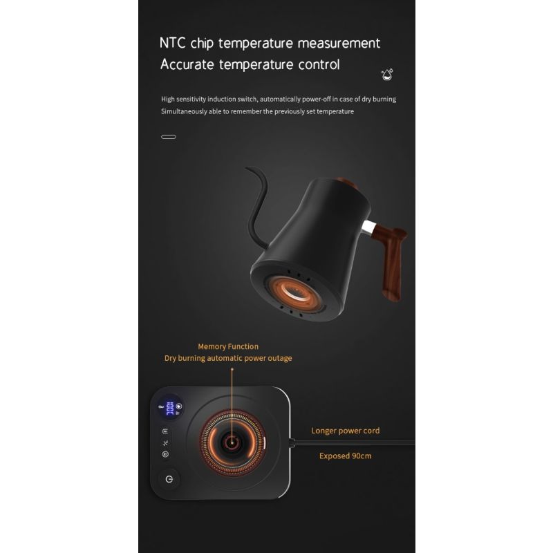 Elektrická Konvice: Přesné Nalévání s Regulací Teploty, Rychlý Ohřev pro Kávu a Čaj! Nový Stav.