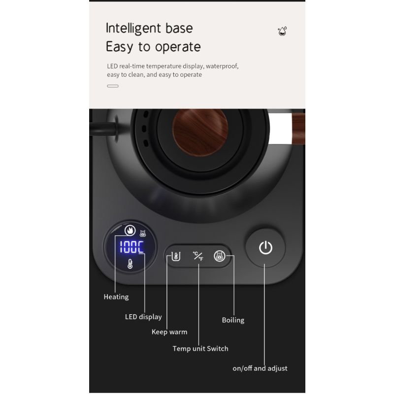 Elektrická Konvice: Přesné Nalévání s Regulací Teploty, Rychlý Ohřev pro Kávu a Čaj! Nový Stav.