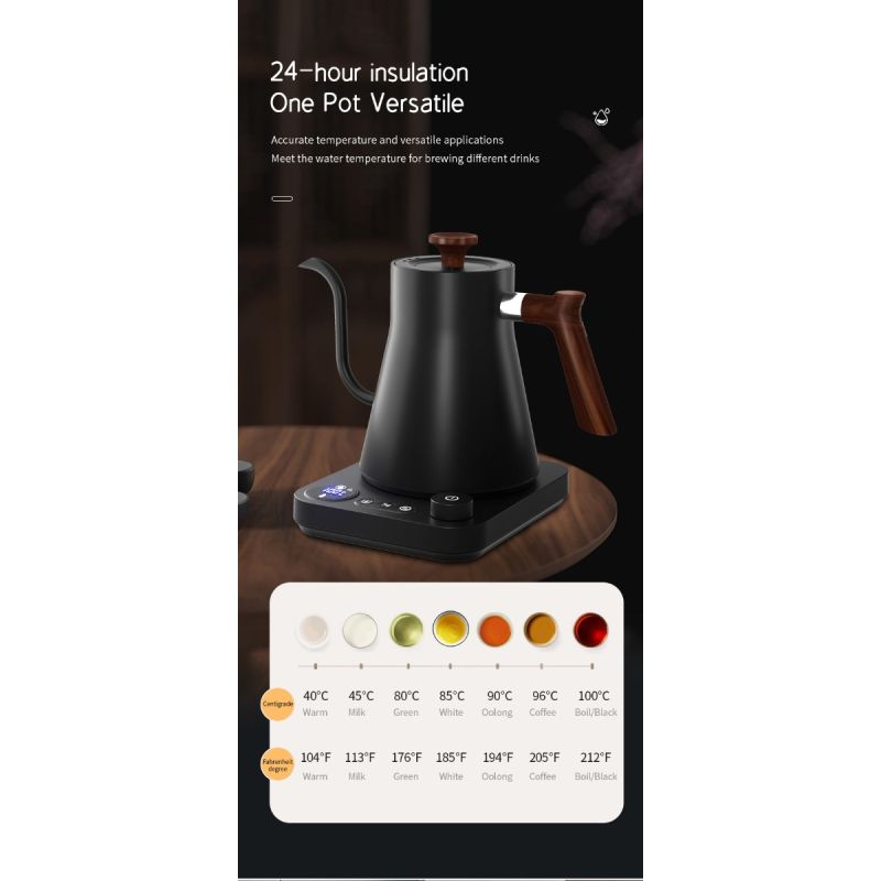 Elektrická Konvice: Přesné Nalévání s Regulací Teploty, Rychlý Ohřev pro Kávu a Čaj! Nový Stav.