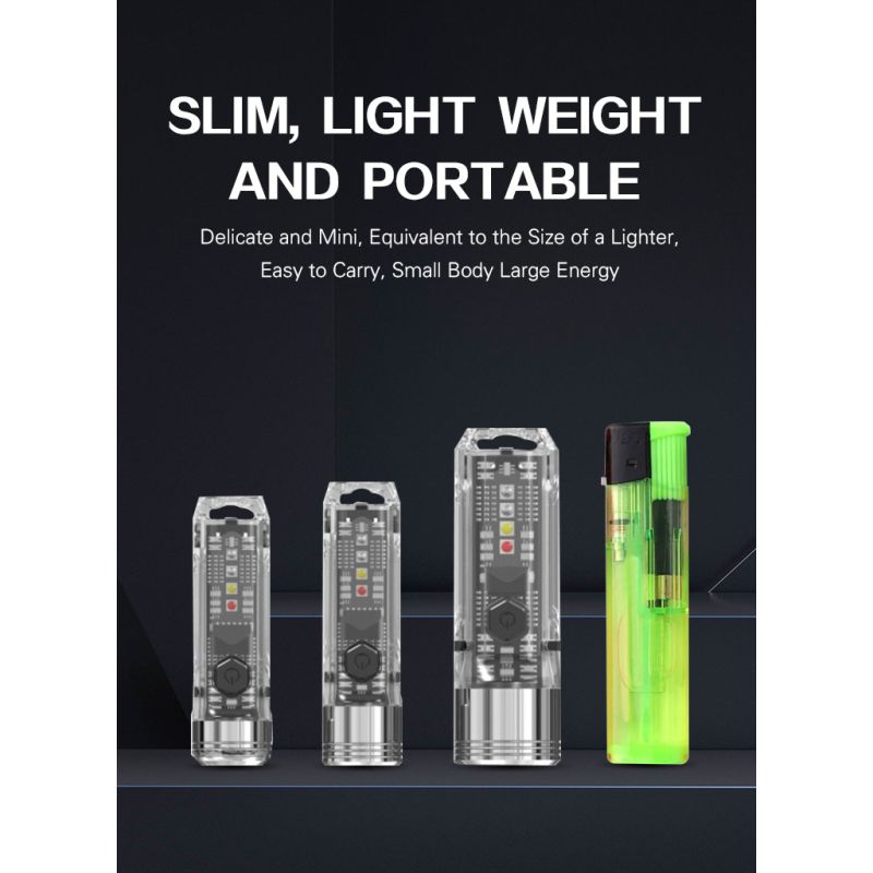 GT13 TIKI USB-nabíjecí Mini Keychain Light 1000 lumenů – Kompaktní EDC dobrodružná výbava a městský průzkum