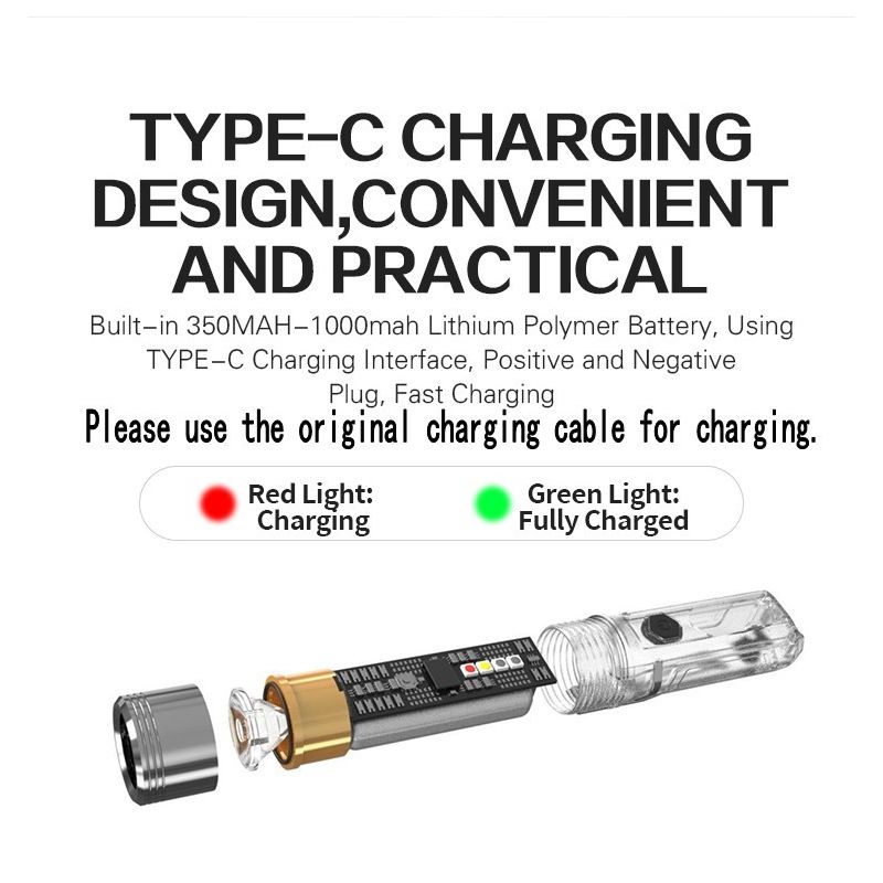 GT13 TIKI USB-nabíjecí Mini Keychain Light 1000 lumenů – Kompaktní EDC dobrodružná výbava a městský průzkum