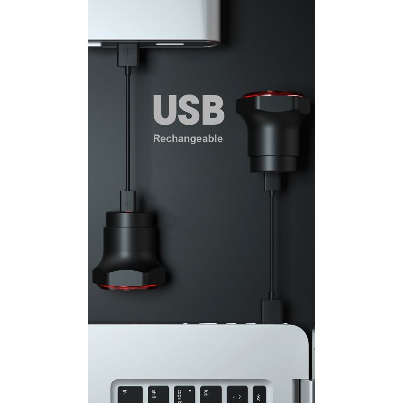 Smart Kolo Zadní světlo s Brzdovým světlem | Auto Start Stop, USB Nabíjení & IPX6 | Bezpečnostní LED Světlo na Kolo s Automatickým Zapínáním pro Cyklisty
