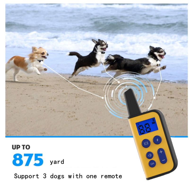 2020 Nový Elektrický Výcvikový Obojek pro Psy 1000m Vodotěsný s LCD Displejem, Dobíjecí pro Všechny Velikosti