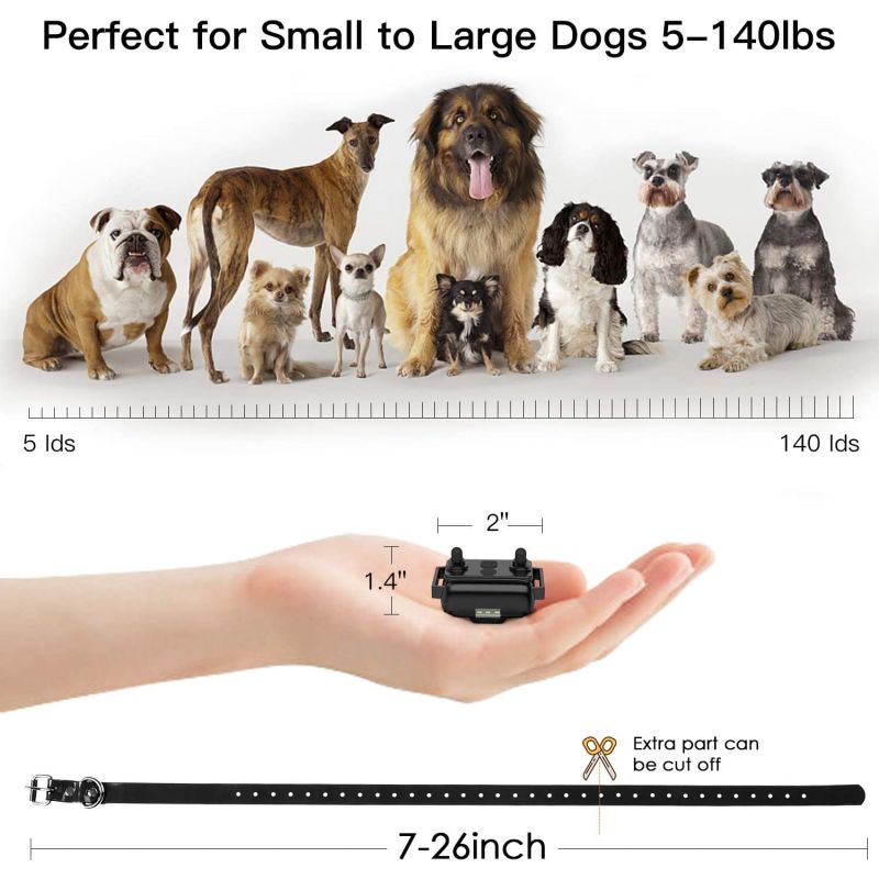 **Dálkový Vodotěsný Výcvikový Obojek pro Psy 800m – Šok, Vibrace, Zvuk – Pro Všechny Velikosti LCD**