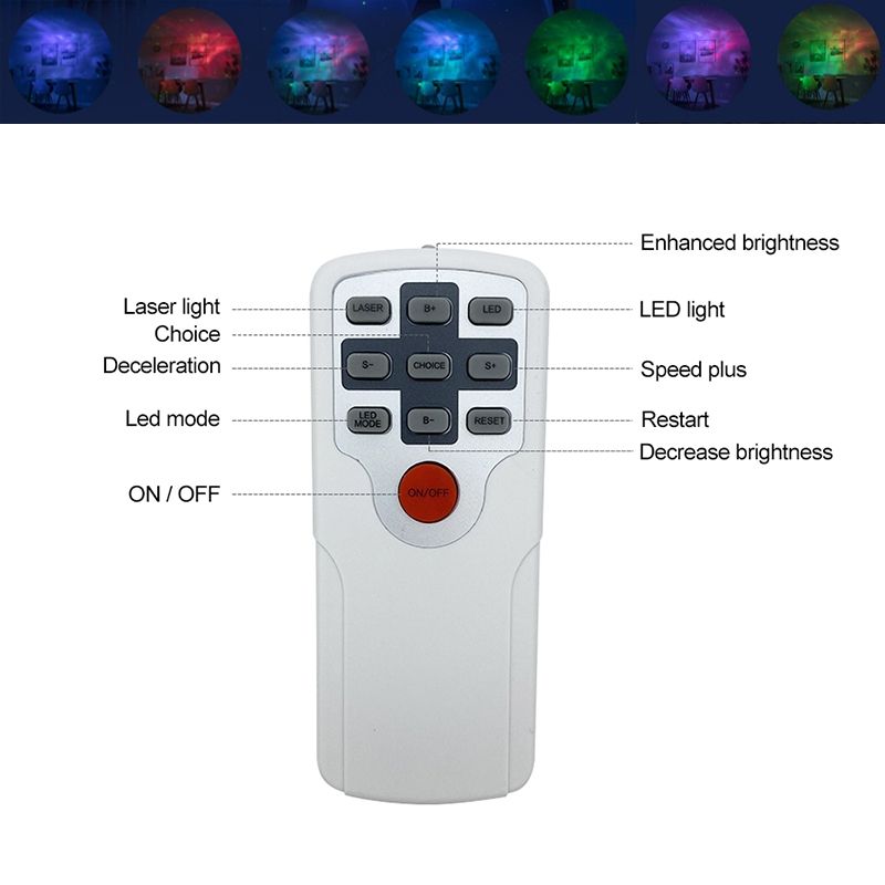 Laser Starry Sky Projektor Nocní Světlo - 7 Barev, Galaxie Projekce, Dárek pro Děti, Útulná Nálada
