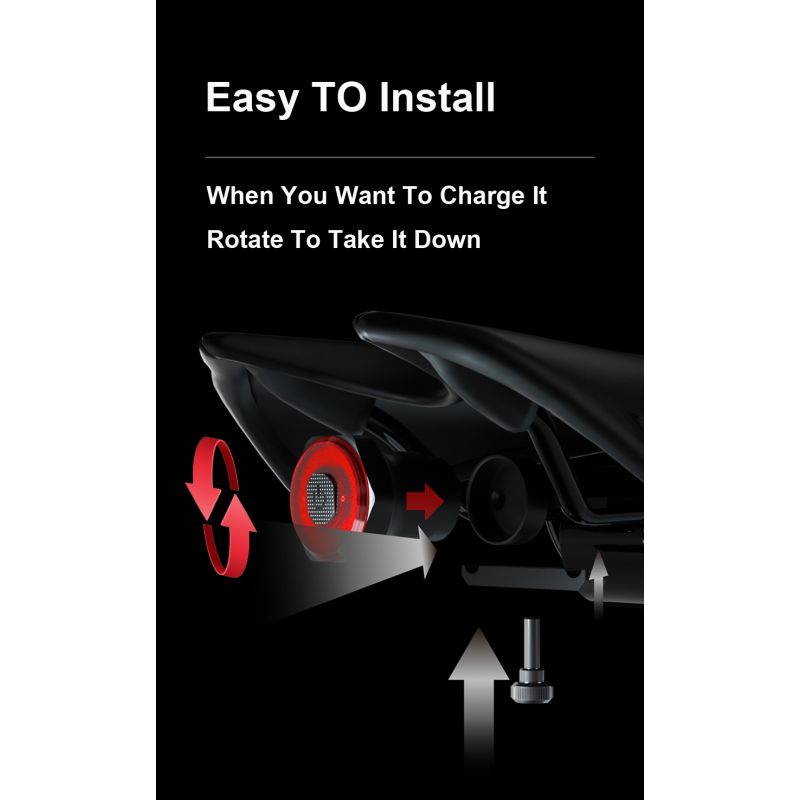 Smart Kolo Zadní světlo s Brzdovým světlem | Auto Start Stop, USB Nabíjení & IPX6 | Bezpečnostní LED Světlo na Kolo s Automatickým Zapínáním pro Cyklisty