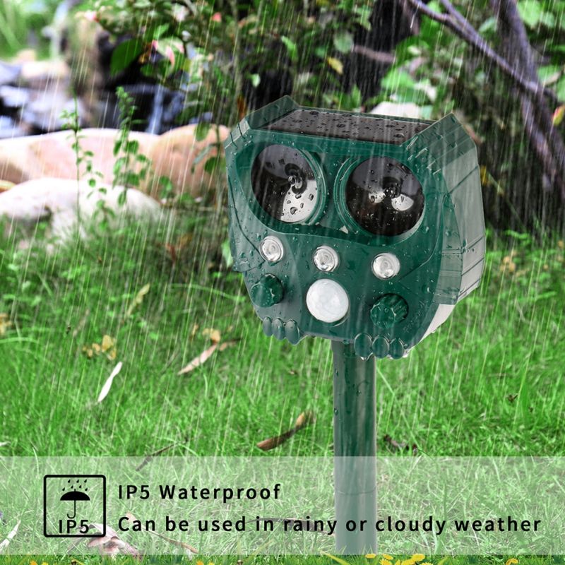 Solární Ultrazvukový Odpuzovač pro Psy a Kočky - Ekologická Venkovní Kontrola Škůdců s Tichým Provozem!