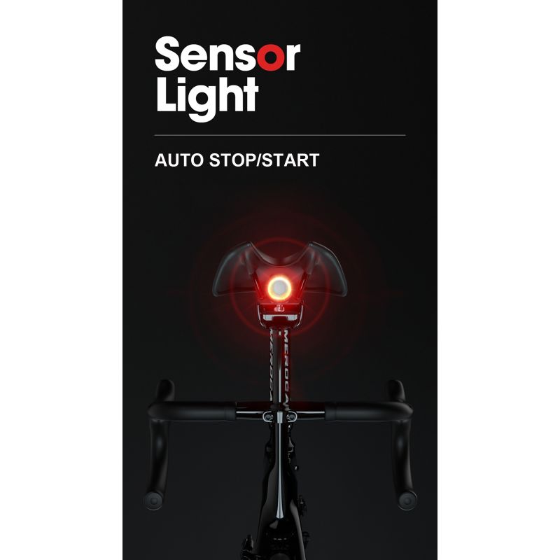 Smart Kolo Zadní světlo s Brzdovým světlem | Auto Start Stop, USB Nabíjení & IPX6 | Bezpečnostní LED Světlo na Kolo s Automatickým Zapínáním pro Cyklisty