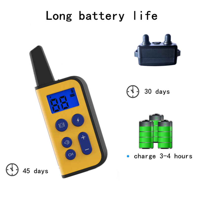 2020 Nový Elektrický Výcvikový Obojek pro Psy 1000m Vodotěsný s LCD Displejem, Dobíjecí pro Všechny Velikosti