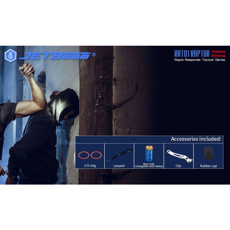 JETBeam JET-RRT01 XP-L LED svítilna 950 lumenů – Kompaktní EDC pro kempování a spolehlivé outdoor osvětlení
