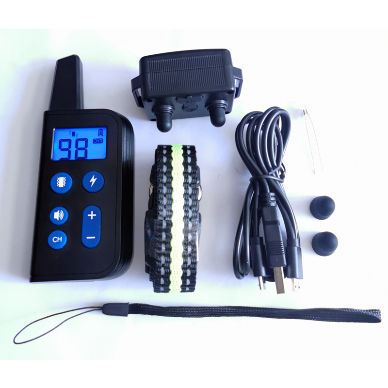 2020 Nový Elektrický Výcvikový Obojek pro Psy 1000m Vodotěsný s LCD Displejem, Dobíjecí pro Všechny Velikosti