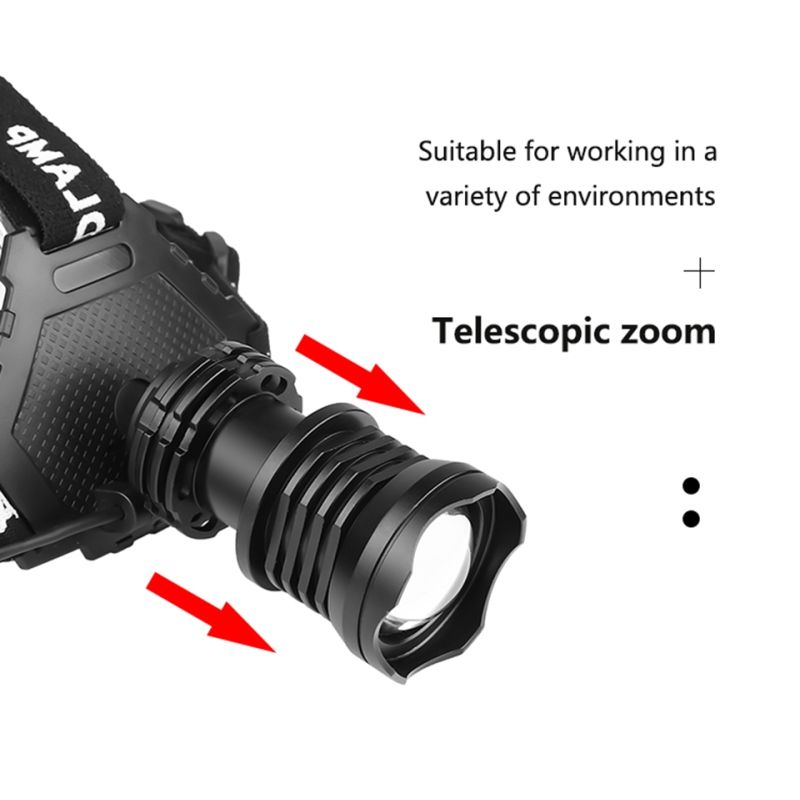 Nejvýkonnější LED čelovka 8000 lumenů USB nabíjecí voděodolná svítilna pro rybaření s nastavitelnými režimy
