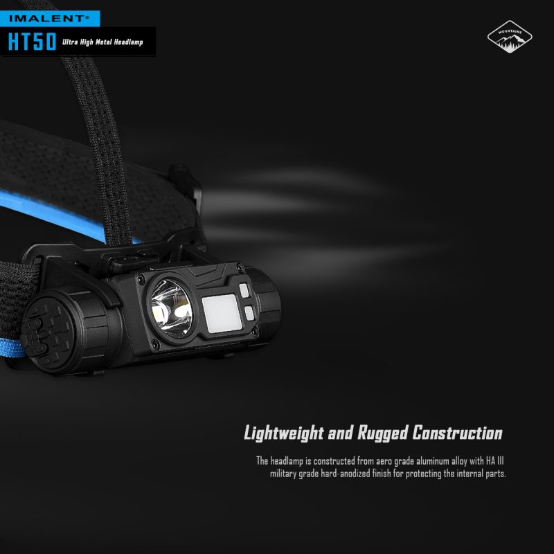 **IMLALENT HT50 Výkonná Čelovka LED | Dobíjecí Pro Dobrodružství | Vysoký Světelný Tok**