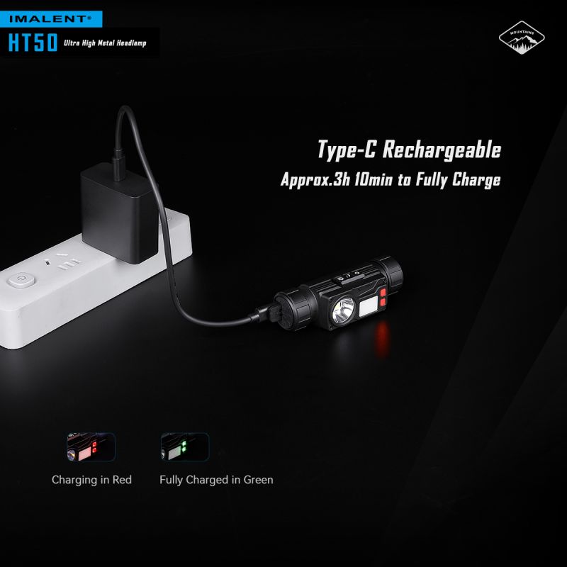 **IMLALENT HT50 Výkonná Čelovka LED | Dobíjecí Pro Dobrodružství | Vysoký Světelný Tok**
