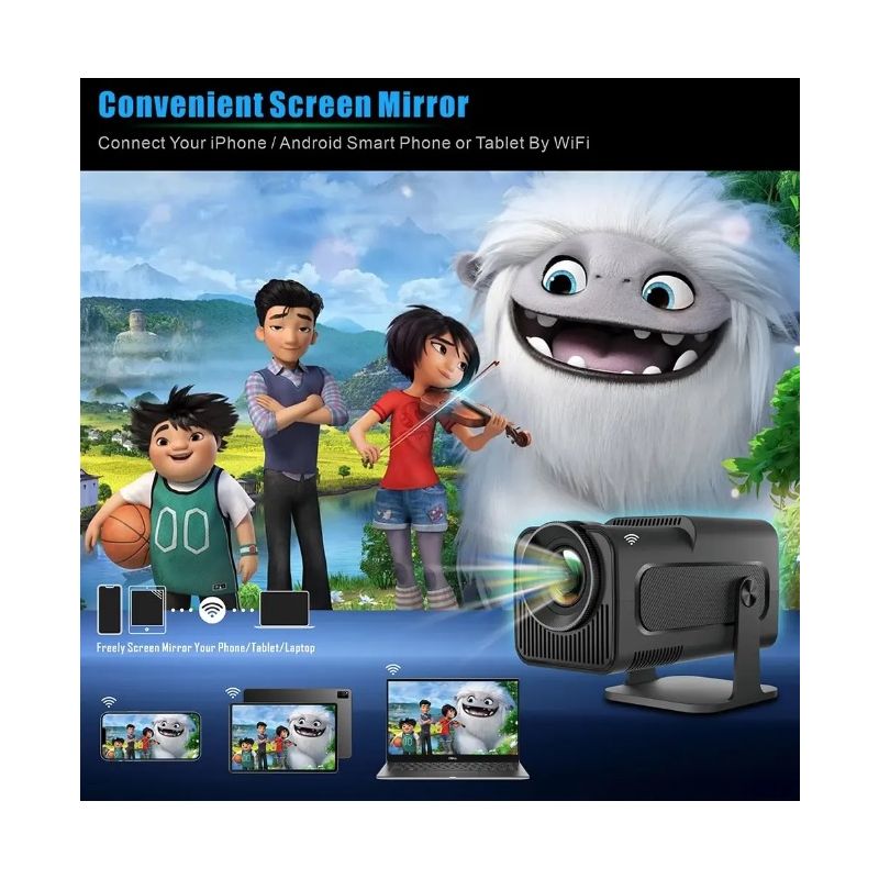 HY320 Android 11 4K Projektor - 390 ANSI Dual Wifi6 pro Domácí Zábavu i Venkovní Kino