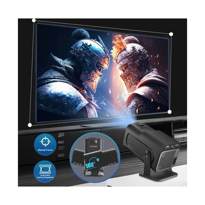 HY320 Android 11 4K Projektor - 390 ANSI Dual Wifi6 pro Domácí Zábavu i Venkovní Kino