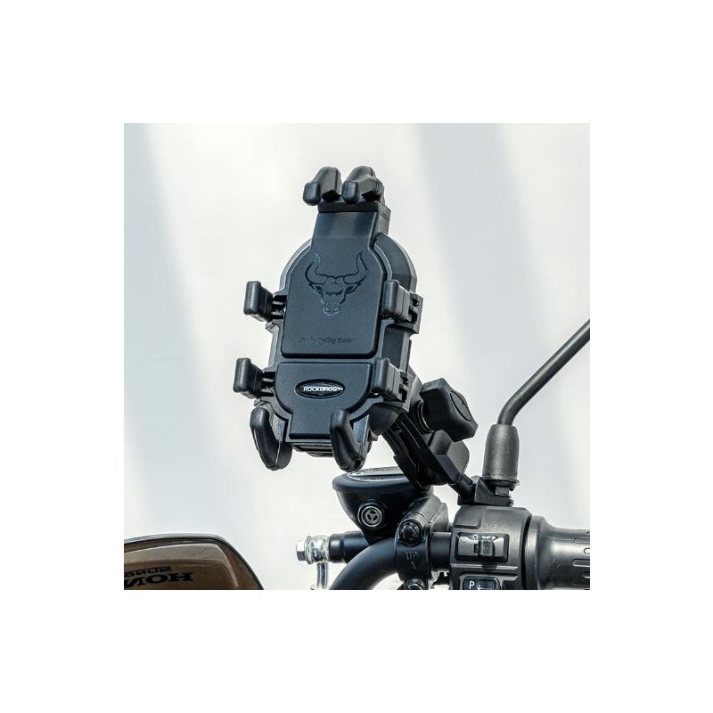 ROCKBROS Držák Telefonu na Kolo/Motocykl – Otočný, Nastavitelný, Hliníkový, Protiskluzový pro Smartphone