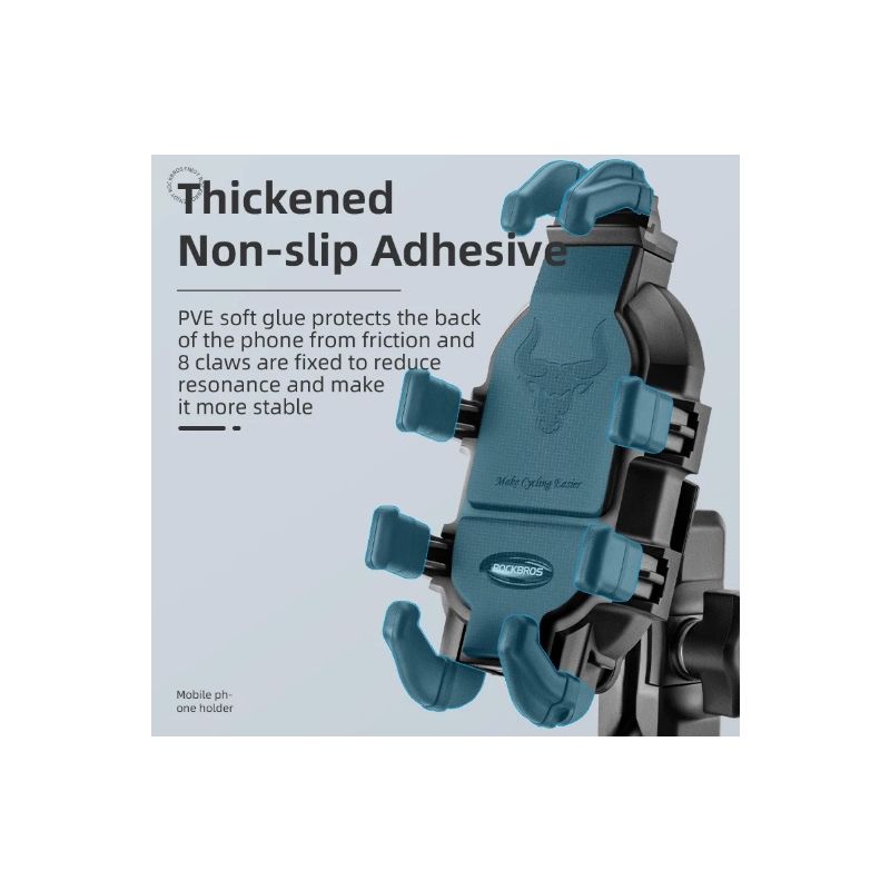 ROCKBROS Držák Telefonu na Kolo/Motocykl – Otočný, Nastavitelný, Hliníkový, Protiskluzový pro Smartphone