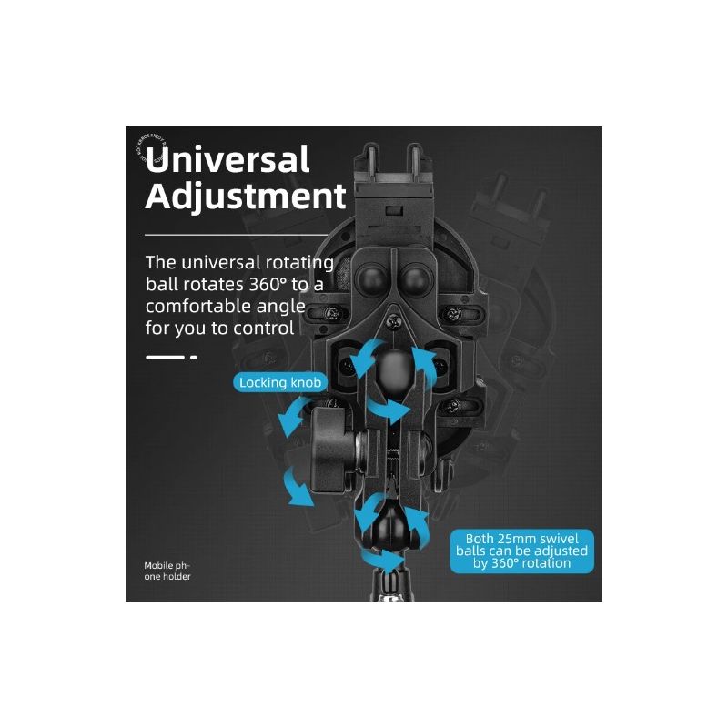 ROCKBROS Držák Telefonu na Kolo/Motocykl – Otočný, Nastavitelný, Hliníkový, Protiskluzový pro Smartphone