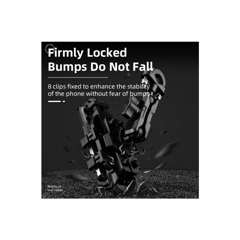 ROCKBROS Držák Telefonu na Kolo/Motocykl – Otočný, Nastavitelný, Hliníkový, Protiskluzový pro Smartphone