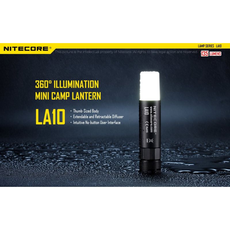 Nitecore LA10 Mini EDC Svítilna 135 Lumenů | Kompaktní Kempingová Svítilna s Nichia LED a Otočným Designem