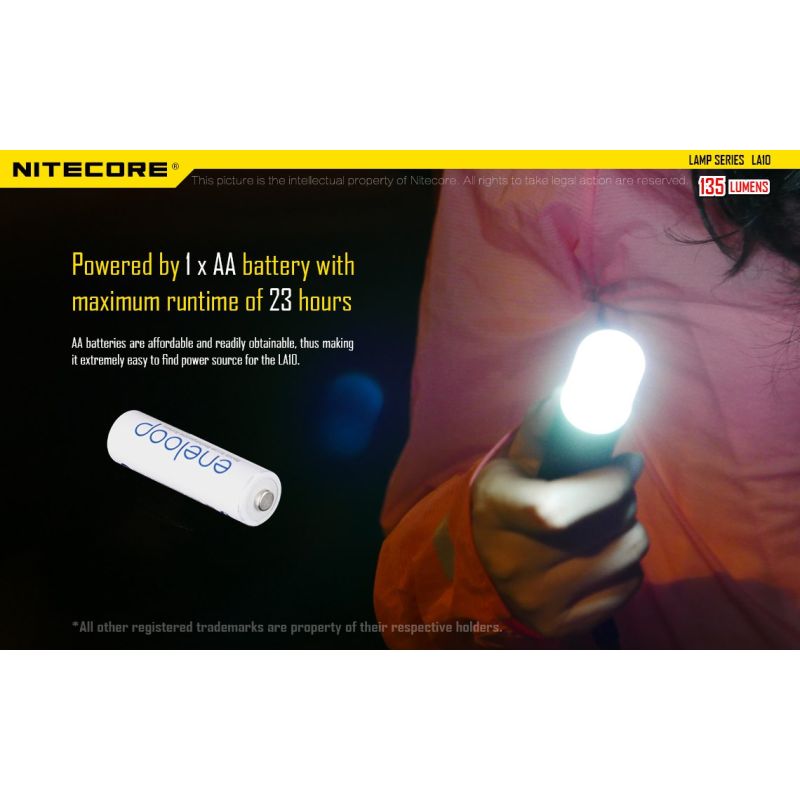 Nitecore LA10 Mini EDC Svítilna 135 Lumenů | Kompaktní Kempingová Svítilna s Nichia LED a Otočným Designem