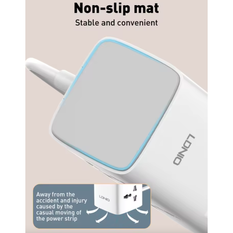 LDNIO Tower Multi Tap Cube Power Strip 70W USB-C, Univerzální Zásuvka UK US EU, Domácnost Kancelář Rychlé Nabíjení
